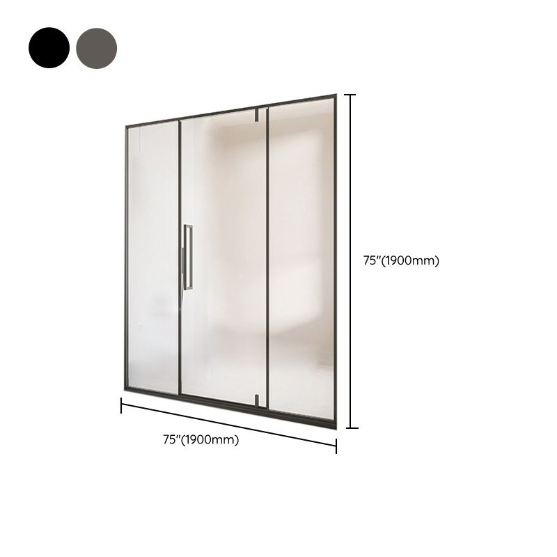 Glass and Metal Shower Door Simple One-Line Shower Bath Door Clearhalo 'Bathroom Remodel & Bathroom Fixtures' 'Home Improvement' 'home_improvement' 'home_improvement_shower_tub_doors' 'Shower and Tub Doors' 'shower_tub_doors' 'Showers & Bathtubs' 1200x1200_4d4572ad-8c06-4882-92ed-552837396303