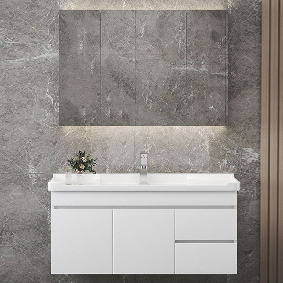 Wall Mount Single Bathroom Vanity Modern White Rectangular Wood Vanity Set Clearhalo 'Bathroom Remodel & Bathroom Fixtures' 'Bathroom Vanities' 'bathroom_vanities' 'Home Improvement' 'home_improvement' 'home_improvement_bathroom_vanities' 1200x1200_4d49d21b-750b-44cd-8f7b-aa23b58e7a7d