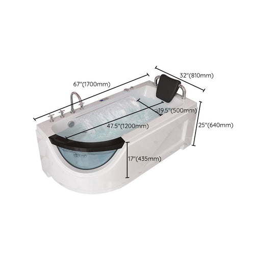 Left-Hand Drain Bathroom Tub Modern Free Form Back to Wall Bathtub Clearhalo 'Bathroom Remodel & Bathroom Fixtures' 'Bathtubs' 'Home Improvement' 'home_improvement' 'home_improvement_bathtubs' 'Showers & Bathtubs' 1200x1200_4d56da88-5d1c-4191-b340-7999c064022d