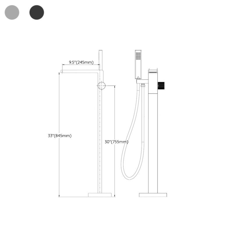 Modern Freestanding Faucet Metal Freestanding Tub Filler Trim Clearhalo 'Bathroom Remodel & Bathroom Fixtures' 'Bathtub Faucets' 'bathtub_faucets' 'Home Improvement' 'home_improvement' 'home_improvement_bathtub_faucets' 1200x1200_4d5c5c9b-9642-4a96-82f6-c3435ba0f801