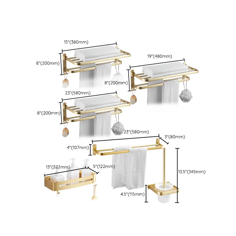 Modern Gold Bathroom Accessory Kit Towel Bar Bath Shelf Bath Hardware Set Clearhalo 'Bathroom Hardware Sets' 'Bathroom Hardware' 'Bathroom Remodel & Bathroom Fixtures' 'bathroom_hardware_sets' 'Home Improvement' 'home_improvement' 'home_improvement_bathroom_hardware_sets' 1200x1200_4d60656d-3f93-4d14-99f1-982fa7fcd4a4