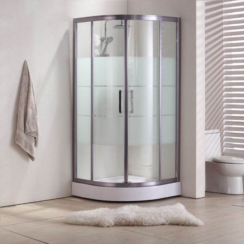 Modern Round Shower Stall Clear Tempered Bathroom Shower Stall Clearhalo 'Bathroom Remodel & Bathroom Fixtures' 'Home Improvement' 'home_improvement' 'home_improvement_shower_stalls_enclosures' 'Shower Stalls & Enclosures' 'shower_stalls_enclosures' 'Showers & Bathtubs' 1200x1200_4d6f04e0-fd5d-4d19-8e8d-b900cc3001e5