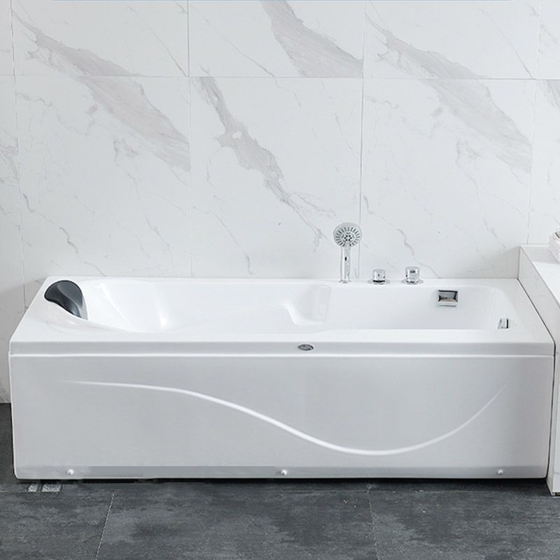 Modern White Acrylic Bathtub Rectangle Freestand Soaking Bathtub with Drain Bath Tub Clearhalo 'Bathroom Remodel & Bathroom Fixtures' 'Bathtubs' 'Home Improvement' 'home_improvement' 'home_improvement_bathtubs' 'Showers & Bathtubs' 1200x1200_4db9ece5-7054-408b-897d-b134858c26f0