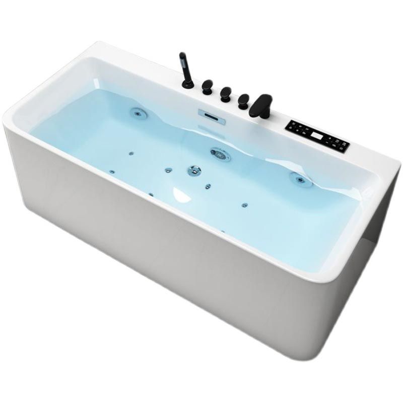 Modern Rectangular Bath Tub with Drain and Overflow Trim Bathtub Clearhalo 'Bathroom Remodel & Bathroom Fixtures' 'Bathtubs' 'Home Improvement' 'home_improvement' 'home_improvement_bathtubs' 'Showers & Bathtubs' 1200x1200_4dc8f8fb-1a05-4332-9078-79359a68efed