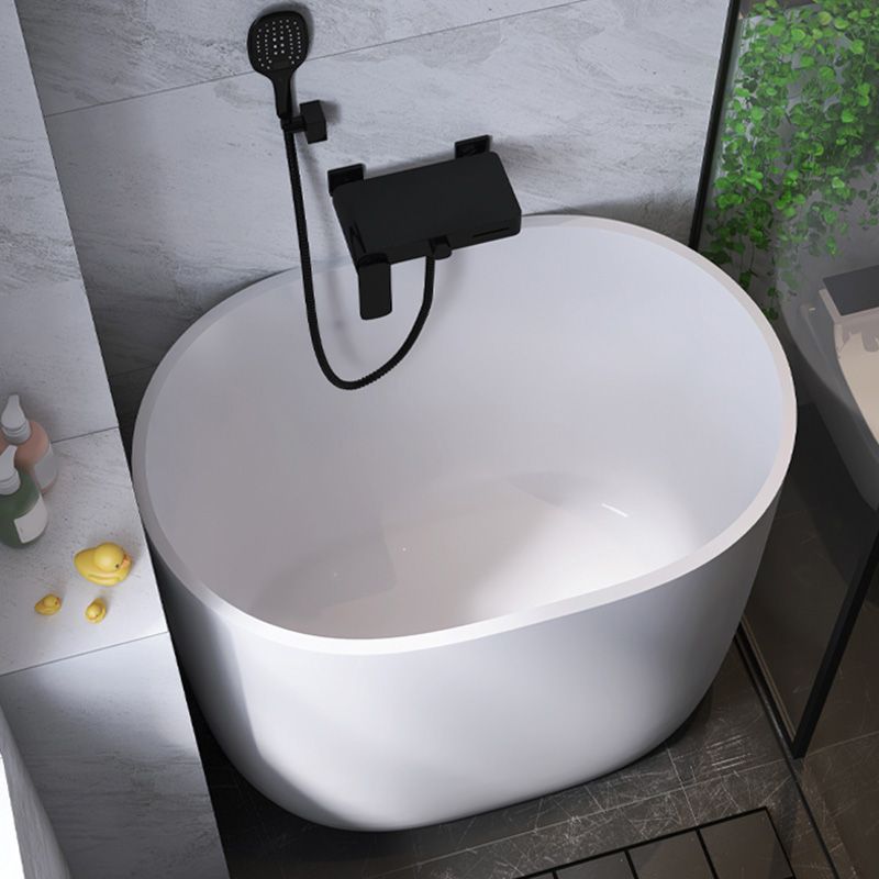 Modern Ellipse White Acrylic Bathtub Back to Wall with Drain Bath Tub Clearhalo 'Bathroom Remodel & Bathroom Fixtures' 'Bathtubs' 'Home Improvement' 'home_improvement' 'home_improvement_bathtubs' 'Showers & Bathtubs' 1200x1200_4dd8ca07-6add-420b-8305-5c813c4f95ab