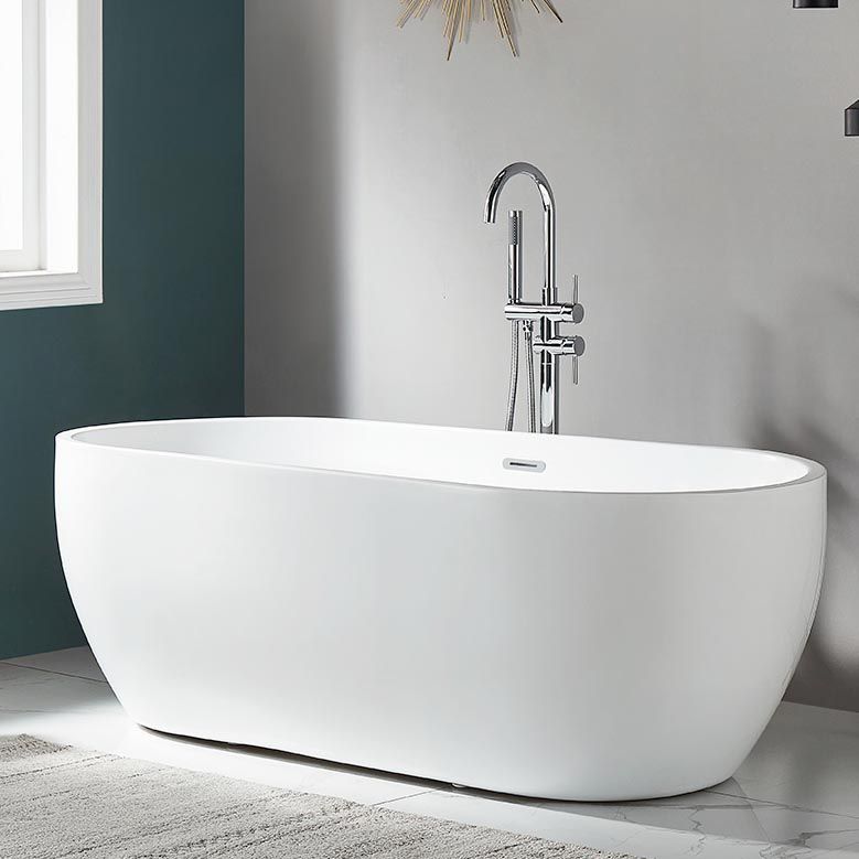 Modern White Acrylic Bath Tub Oval Freestanding Bathtub for Home Clearhalo 'Bathroom Remodel & Bathroom Fixtures' 'Bathtubs' 'Home Improvement' 'home_improvement' 'home_improvement_bathtubs' 'Showers & Bathtubs' 1200x1200_4df36444-6902-4f11-bfd5-a9e33fb4efcd