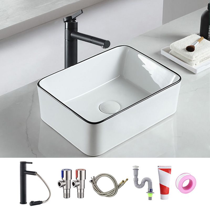 Modern Bathroom Sink Pop-Up Drain Porcelain Rectangular Vessel Sink Clearhalo 'Bathroom Remodel & Bathroom Fixtures' 'Bathroom Sinks & Faucet Components' 'Bathroom Sinks' 'bathroom_sink' 'Home Improvement' 'home_improvement' 'home_improvement_bathroom_sink' 1200x1200_4dfe6bb1-b7fb-41c5-ae1a-b2feda629548