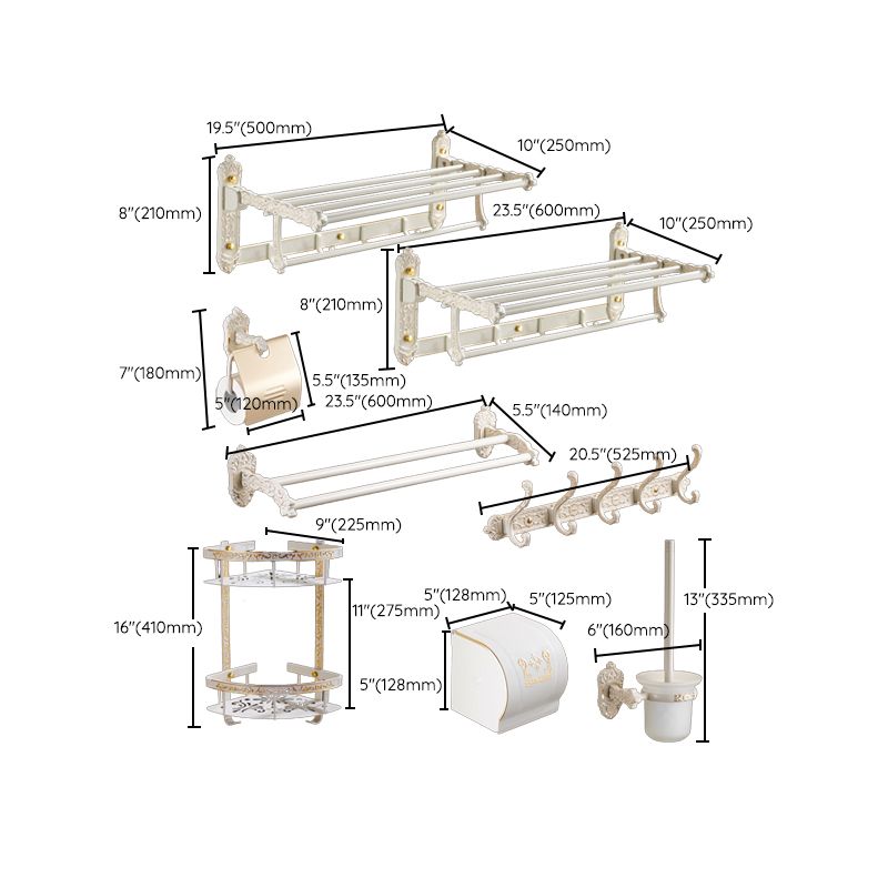 Traditional Bath Hardware Set White Bathroom Accessories Hardware Set Clearhalo 'Bathroom Hardware Sets' 'Bathroom Hardware' 'Bathroom Remodel & Bathroom Fixtures' 'bathroom_hardware_sets' 'Home Improvement' 'home_improvement' 'home_improvement_bathroom_hardware_sets' 1200x1200_4e15acc1-8976-47f4-b647-bf839b9885cf