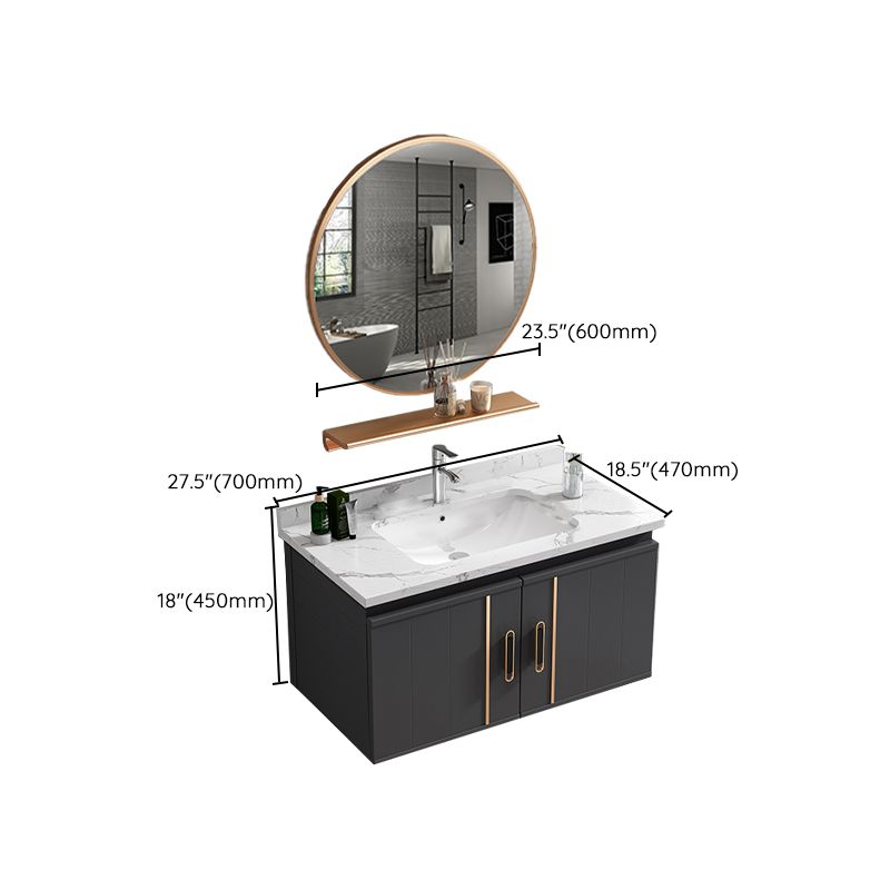 Wall Mount Bathroom Sink Vanity Glam Bathroom Vanity with Mirror Clearhalo 'Bathroom Remodel & Bathroom Fixtures' 'Bathroom Vanities' 'bathroom_vanities' 'Home Improvement' 'home_improvement' 'home_improvement_bathroom_vanities' 1200x1200_4e179872-b107-4aa9-8417-21a7aae7618f