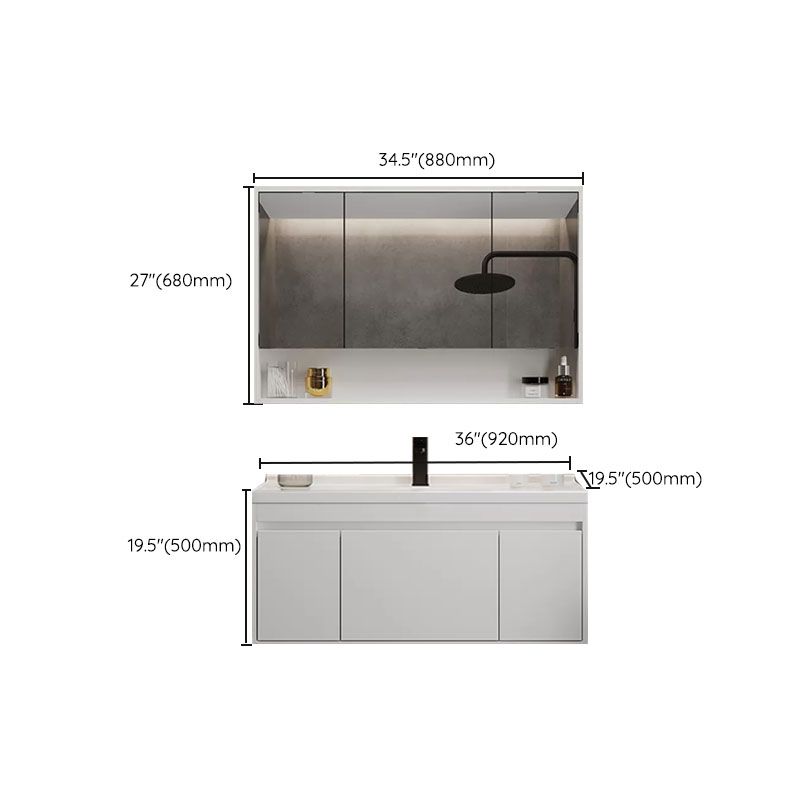 White Modern Wall Mounted Standard Open Console with Sink Set Clearhalo 'Bathroom Remodel & Bathroom Fixtures' 'Bathroom Vanities' 'bathroom_vanities' 'Home Improvement' 'home_improvement' 'home_improvement_bathroom_vanities' 1200x1200_4e185627-5ce0-4fa5-9eef-adf92bab4ac5