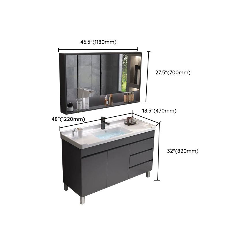 Grey Modern Solid Wood Single-Sink Open Console with Sink Set Clearhalo 'Bathroom Remodel & Bathroom Fixtures' 'Bathroom Vanities' 'bathroom_vanities' 'Home Improvement' 'home_improvement' 'home_improvement_bathroom_vanities' 1200x1200_4e28ab77-330e-4586-9c9b-e80c9e931689