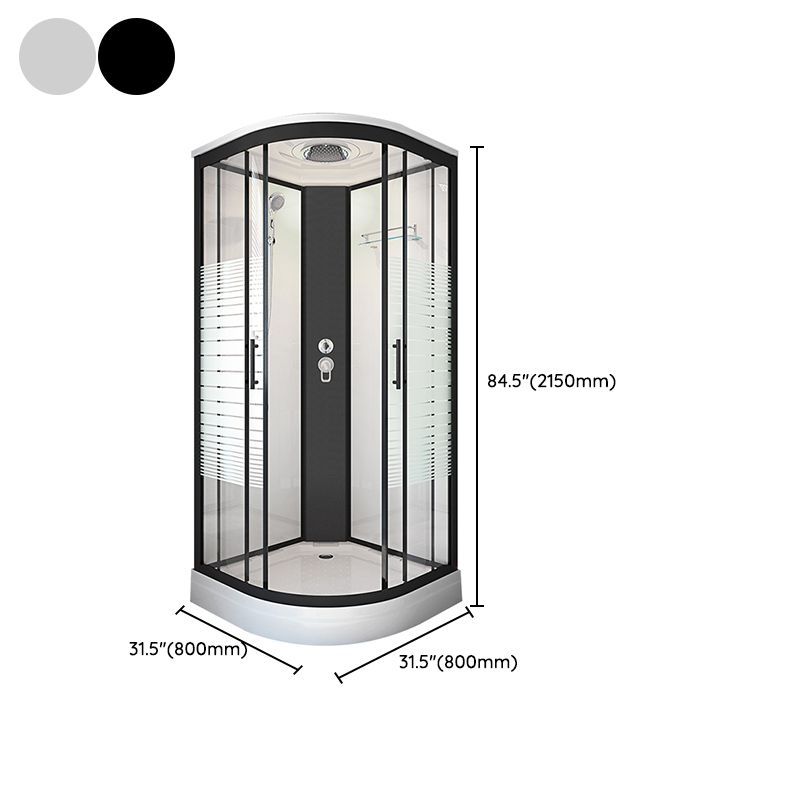 Rounded Double Sliding Shower Stall Striped Tempered Glass Shower Stall Clearhalo 'Bathroom Remodel & Bathroom Fixtures' 'Home Improvement' 'home_improvement' 'home_improvement_shower_stalls_enclosures' 'Shower Stalls & Enclosures' 'shower_stalls_enclosures' 'Showers & Bathtubs' 1200x1200_4e2f4d99-cdff-4a6c-896b-fcfbb396c0a9