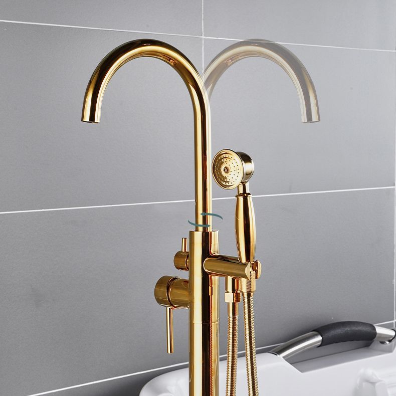 Floor Mounted Metal Freestanding Tub Filler One Hold Freestanding Tub Filler Trim Clearhalo 'Bathroom Remodel & Bathroom Fixtures' 'Bathtub Faucets' 'bathtub_faucets' 'Home Improvement' 'home_improvement' 'home_improvement_bathtub_faucets' 1200x1200_4e384c0f-3284-4339-b2d9-17b74bd6f2b0