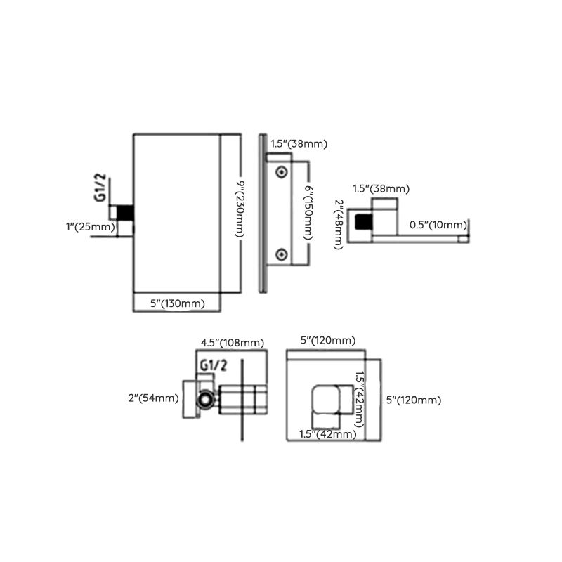 Modern Fixed Bathroom Faucet Wall Mounted Metal Tub Faucet Trim Clearhalo 'Bathroom Remodel & Bathroom Fixtures' 'Bathtub Faucets' 'bathtub_faucets' 'Home Improvement' 'home_improvement' 'home_improvement_bathtub_faucets' 1200x1200_4e42abcd-3629-4119-bb44-f34855dd6b7c