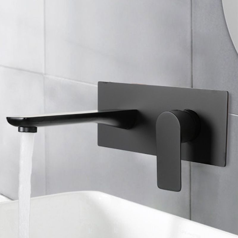 Contemporary Style Faucets Wall Mounted Faucets with Lever Handles Clearhalo 'Bathroom Remodel & Bathroom Fixtures' 'Bathroom Sink Faucets' 'Bathroom Sinks & Faucet Components' 'bathroom_sink_faucets' 'Home Improvement' 'home_improvement' 'home_improvement_bathroom_sink_faucets' 1200x1200_4e57b350-44a9-4266-a704-24585e920d75