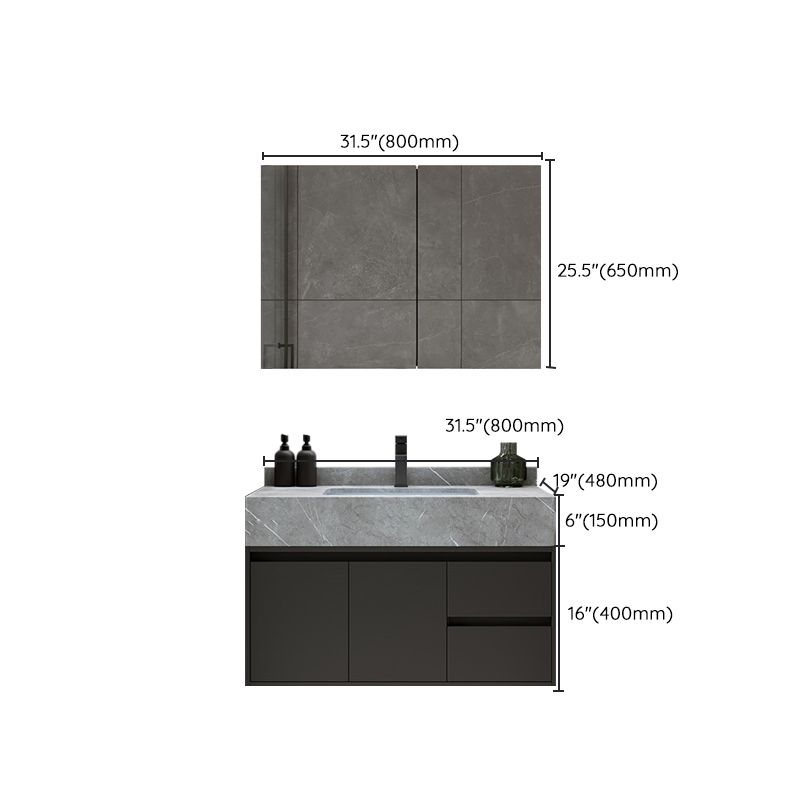 Modern Wall Mount Bathroom Vanity Set Stone Bathroom Vanity with Mirror Clearhalo 'Bathroom Remodel & Bathroom Fixtures' 'Bathroom Vanities' 'bathroom_vanities' 'Home Improvement' 'home_improvement' 'home_improvement_bathroom_vanities' 1200x1200_4e586faa-f603-4dab-a690-bcecb7fa31f7