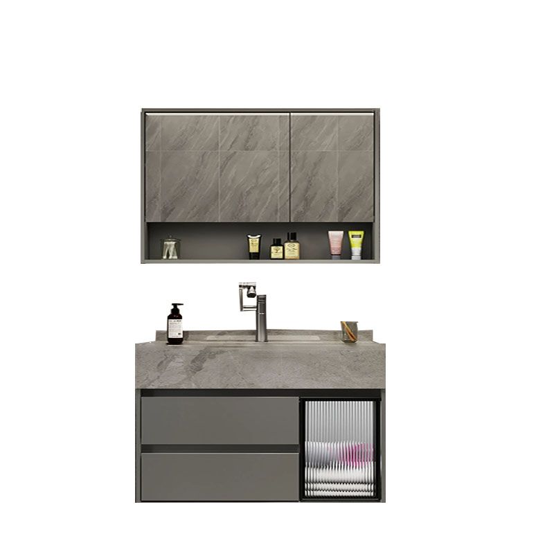 Grey Wall Mount Wood Bathroom Vanity Set with Mirror Included Clearhalo 'Bathroom Remodel & Bathroom Fixtures' 'Bathroom Vanities' 'bathroom_vanities' 'Home Improvement' 'home_improvement' 'home_improvement_bathroom_vanities' 1200x1200_4e76c675-2cc5-41e2-a8dc-dae926d21f86