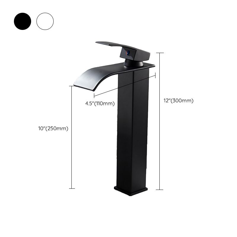 Waterfall Spout Vessel Sink Faucet Single Handle Square Faucet Clearhalo 'Accueil' 'Amélioration Domiciliaire' 'bathroom_sink_faucets' 'Ensembles de Lavabo & de Robinet de Toilette' 'home_improvement' 'home_improvement_bathroom_sink_faucets' 'Robinet de Lavabo de Salle de Bain' 'Rénovation et Équipement de Salle de Bain' 1200x1200_4e8f245a-f897-443a-9b06-d8590d8f9151