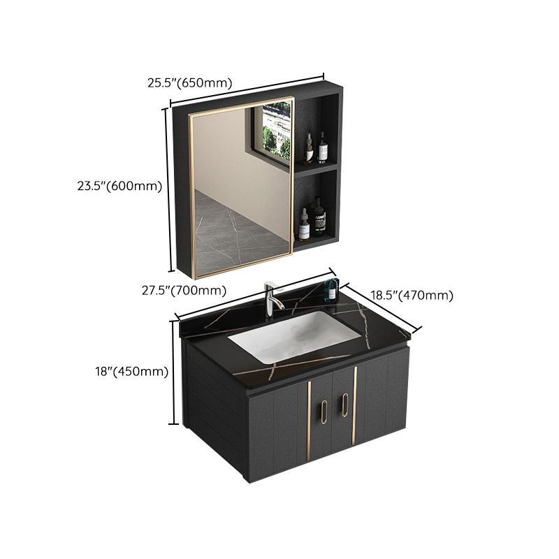 Rectangular Bathroom Vanity Modern Black Single-Sink Wall Mount Vanity Set Clearhalo 'Bathroom Remodel & Bathroom Fixtures' 'Bathroom Vanities' 'bathroom_vanities' 'Home Improvement' 'home_improvement' 'home_improvement_bathroom_vanities' 1200x1200_4e9bf541-fd8b-426d-8f1a-9c9b3959db7d