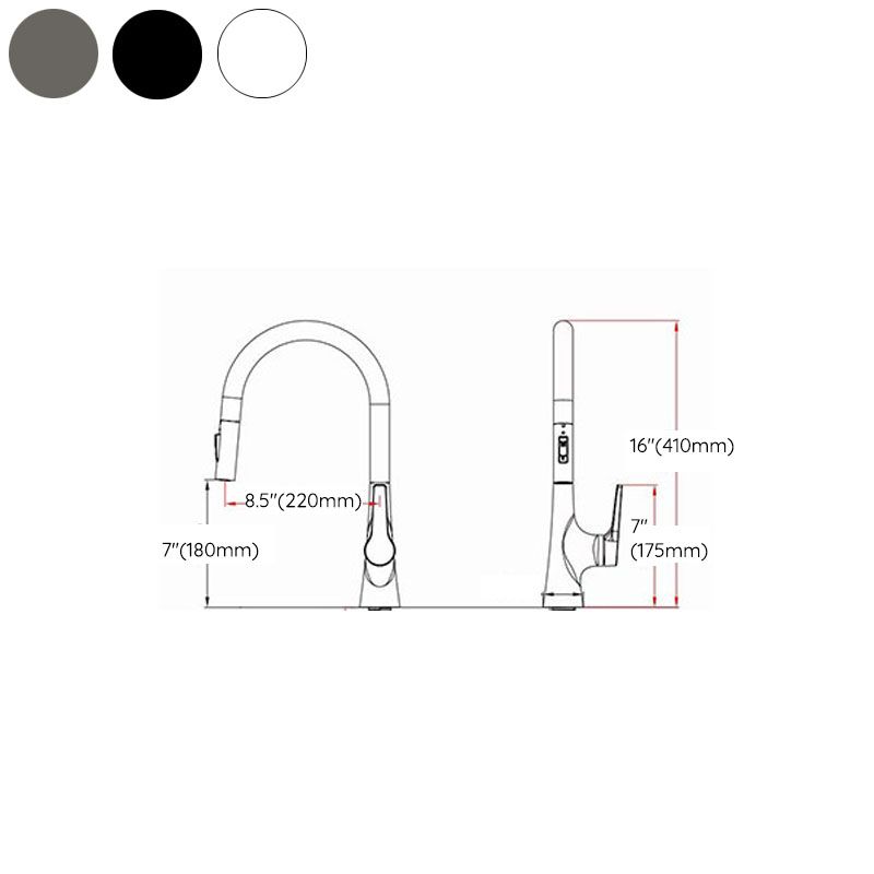 Contemporary Single Handle Kitchen Faucet Water Filler with Pull out Sprayer Clearhalo 'Home Improvement' 'home_improvement' 'home_improvement_kitchen_faucets' 'Kitchen Faucets' 'Kitchen Remodel & Kitchen Fixtures' 'Kitchen Sinks & Faucet Components' 'kitchen_faucets' 1200x1200_4eaa2de0-9da5-45c0-8c7e-0cfbb04734ae