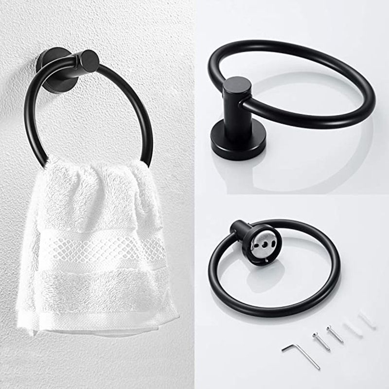 Traditional 2- Piece Bathroom Hardware Set Towel Ring/ Paper Holder Clearhalo 'Bathroom Hardware Sets' 'Bathroom Hardware' 'Bathroom Remodel & Bathroom Fixtures' 'bathroom_hardware_sets' 'Home Improvement' 'home_improvement' 'home_improvement_bathroom_hardware_sets' 1200x1200_4ebb2a65-84cd-4409-a86a-b4f67a5d6400