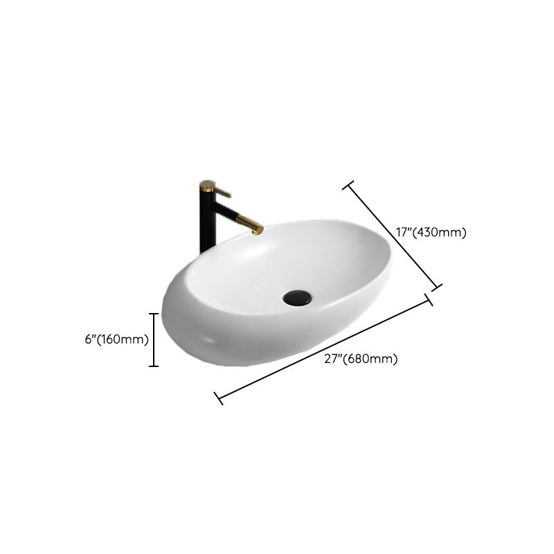 Contemporary Bathroom Sink with Pop-Up Drain Porcelain Oval-Shape Vessel Lavatory Sink Clearhalo 'Bathroom Remodel & Bathroom Fixtures' 'Bathroom Sinks & Faucet Components' 'Bathroom Sinks' 'bathroom_sink' 'Home Improvement' 'home_improvement' 'home_improvement_bathroom_sink' 1200x1200_4edc2402-a74d-45dc-b10a-d1d32c3920c0