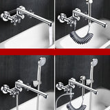 Modern Bath Filler Trim Copper with Handheld Shower Swivel Wall Mount Tub Spout Trim Clearhalo 'Bathroom Remodel & Bathroom Fixtures' 'Bathtub Faucets' 'bathtub_faucets' 'Home Improvement' 'home_improvement' 'home_improvement_bathtub_faucets' 1200x1200_4edd88aa-bdd2-486d-8e1d-b1a0d33380eb