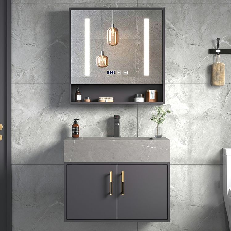 Modern Wall Mount Wood Bathroom Vanity Set in Grey with Mirror Doors Clearhalo 'Bathroom Remodel & Bathroom Fixtures' 'Bathroom Vanities' 'bathroom_vanities' 'Home Improvement' 'home_improvement' 'home_improvement_bathroom_vanities' 1200x1200_4ef95a89-706f-4382-8440-498bee457f38