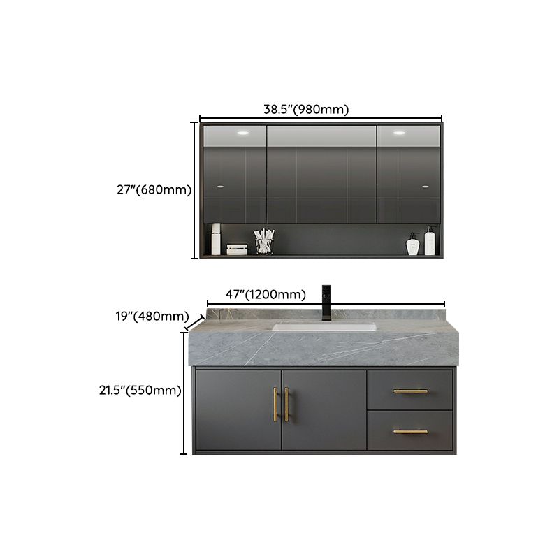 Grey Wall-Mounted Modern Single-Sink Rectangular Wood Bathroom Vanity Set Clearhalo 'Bathroom Remodel & Bathroom Fixtures' 'Bathroom Vanities' 'bathroom_vanities' 'Home Improvement' 'home_improvement' 'home_improvement_bathroom_vanities' 1200x1200_4f06fbb4-c5dc-40e4-8e2a-12f7031cda46