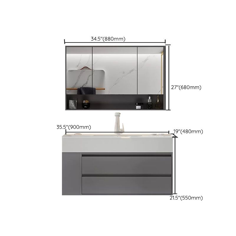 Modern Wall Mounted Standard Single-Sink Open Console with Sink Set Clearhalo 'Bathroom Remodel & Bathroom Fixtures' 'Bathroom Vanities' 'bathroom_vanities' 'Home Improvement' 'home_improvement' 'home_improvement_bathroom_vanities' 1200x1200_4f186a08-a1d7-48c9-a051-196ab04aff7a