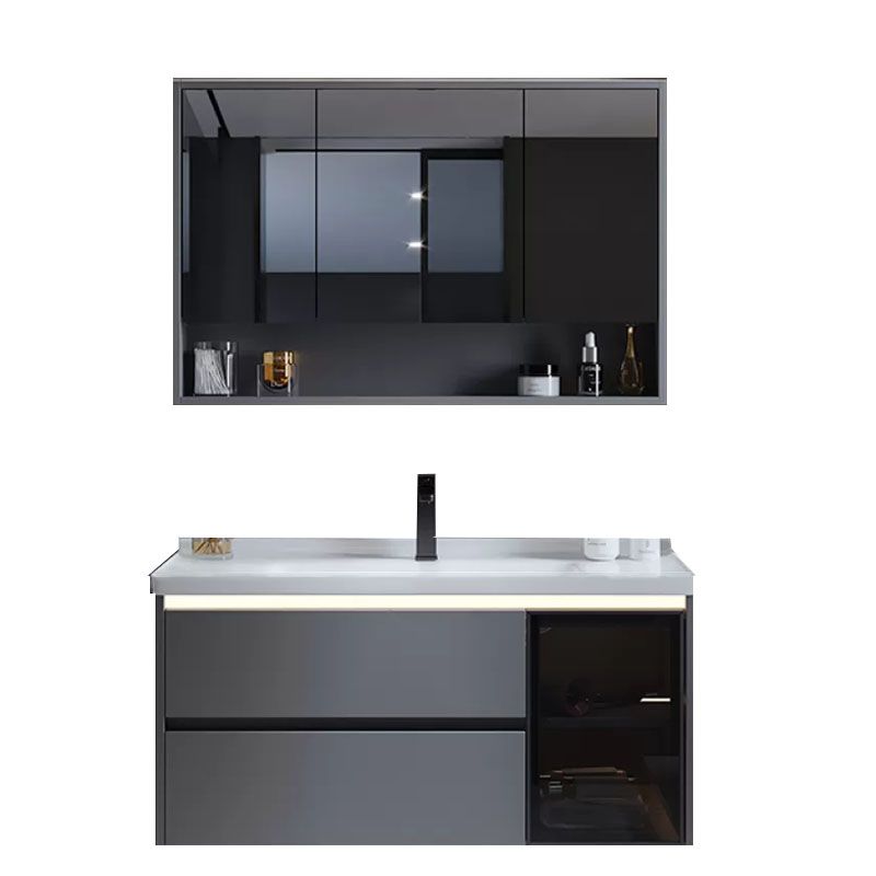 Grey Modern Wall Mounted Standard Open Console with Sink Set Clearhalo 'Bathroom Remodel & Bathroom Fixtures' 'Bathroom Vanities' 'bathroom_vanities' 'Home Improvement' 'home_improvement' 'home_improvement_bathroom_vanities' 1200x1200_4f2274f8-567c-4ab2-b7dd-be17d663e9c2
