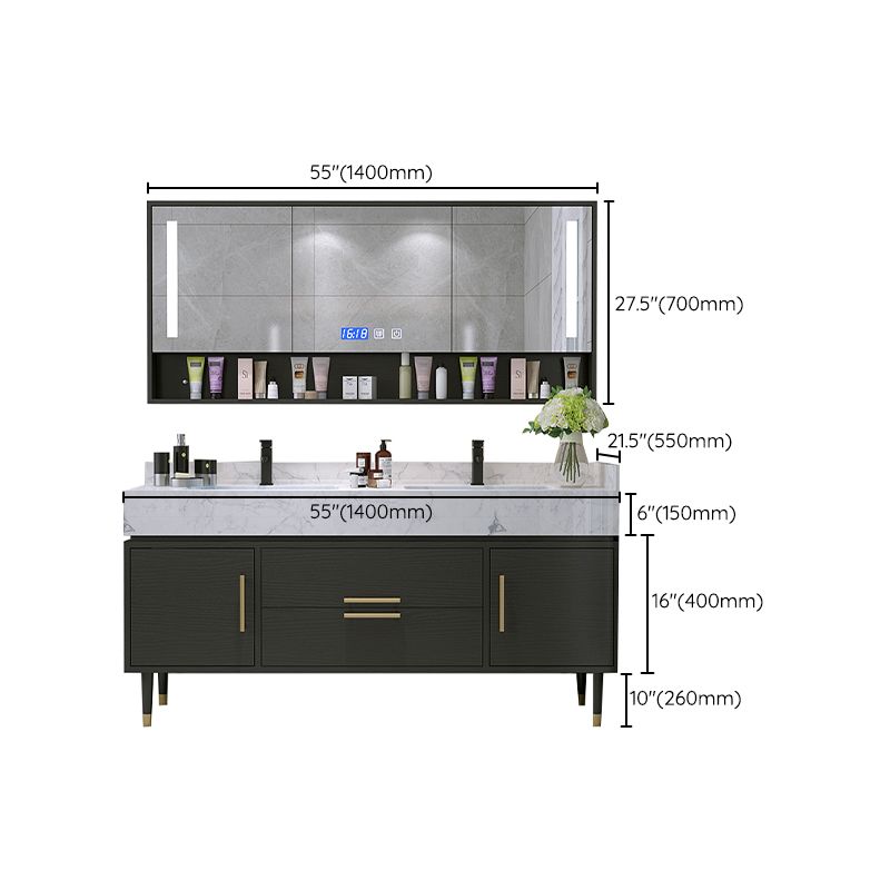 Metal Frame Vanity Set Plain Rectangle Drawers Freestanding Bath Vanity with Drawers Clearhalo 'Bathroom Remodel & Bathroom Fixtures' 'Bathroom Vanities' 'bathroom_vanities' 'Home Improvement' 'home_improvement' 'home_improvement_bathroom_vanities' 1200x1200_4f3e6e79-d19b-456d-93dc-7328b0aefbb1