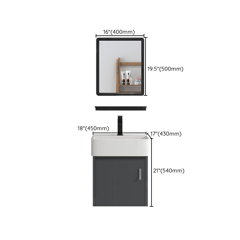 Single Sink Bathroom Vanity Modern Gray Metal Frame Rectangular Vanity Set Clearhalo 'Bathroom Remodel & Bathroom Fixtures' 'Bathroom Vanities' 'bathroom_vanities' 'Home Improvement' 'home_improvement' 'home_improvement_bathroom_vanities' 1200x1200_4f6fe91f-7796-45e7-97bb-ad60b419de0c