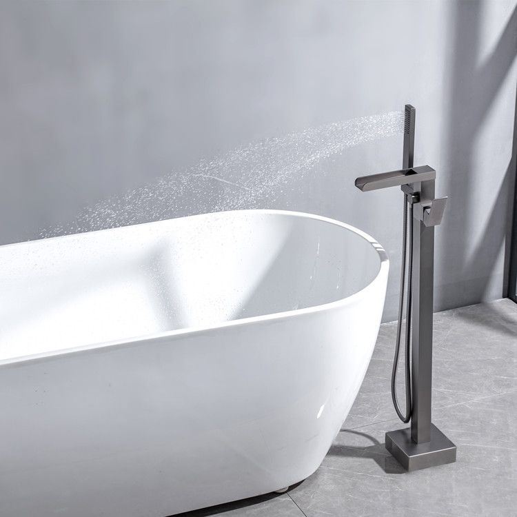 Floor Mounted Metal Freestanding Tub Filler One Handle Waterfall Freestanding Faucet Clearhalo 'Bathroom Remodel & Bathroom Fixtures' 'Bathtub Faucets' 'bathtub_faucets' 'Home Improvement' 'home_improvement' 'home_improvement_bathtub_faucets' 1200x1200_4f8eed3f-41e2-4486-8729-6ec5c69670f9