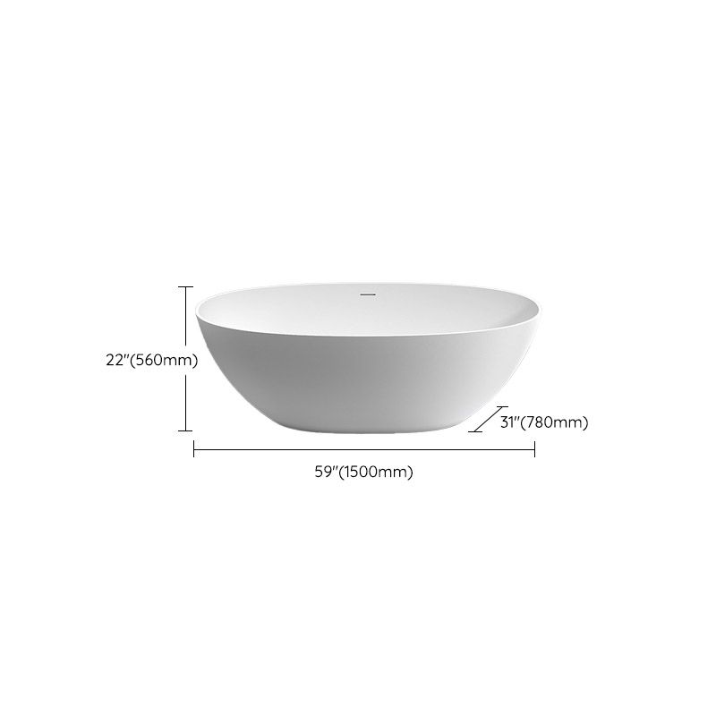 Modern Ellipse Stone Bathtub Freestand Soaking Bathtub with Drain Bath Tub Clearhalo 'Bathroom Remodel & Bathroom Fixtures' 'Bathtubs' 'Home Improvement' 'home_improvement' 'home_improvement_bathtubs' 'Showers & Bathtubs' 1200x1200_4f9c1cf8-87f2-4f64-a423-7c5660b01684