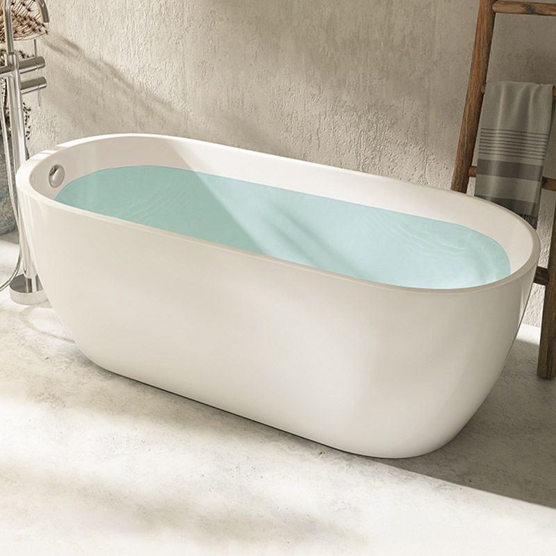 Modern Acrylic Oval Bathtub Freestanding Soaking Bathtub with Drain Bath Tub Clearhalo 'Bathroom Remodel & Bathroom Fixtures' 'Bathtubs' 'Home Improvement' 'home_improvement' 'home_improvement_bathtubs' 'Showers & Bathtubs' 1200x1200_4fbb8147-21a3-4786-b85c-da3324d506ac