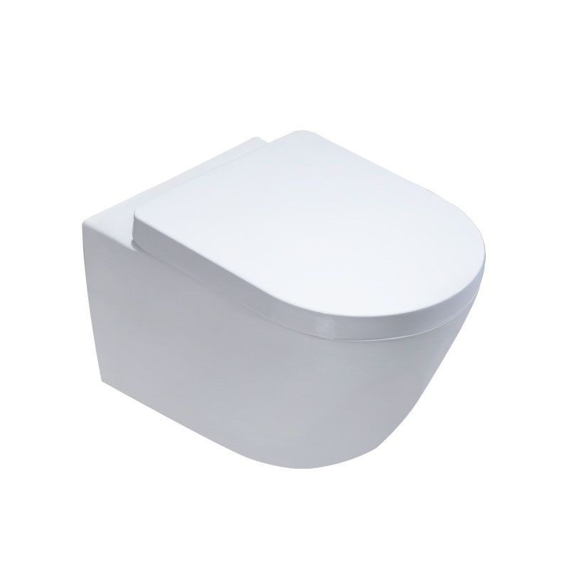 High Efficiency Flush Toilet Elongated Wall Mount Household Small Toilet Seat Included Clearhalo 'Bathroom Remodel & Bathroom Fixtures' 'Home Improvement' 'home_improvement' 'home_improvement_toilets' 'Toilets & Bidets' 'Toilets' 1200x1200_4fce52cd-86e8-4107-a50d-045a32748875