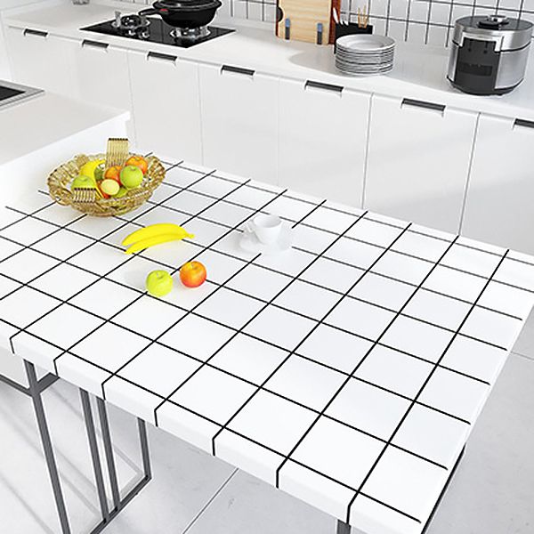 White Peel & Stick Tile Plastic Grid Wallpaper for Kitchen and Bathroom Backsplash Clearhalo 'Flooring 'Home Improvement' 'home_improvement' 'home_improvement_peel_stick_blacksplash' 'Peel & Stick Backsplash Tile' 'peel_stick_blacksplash' 'Walls & Ceilings' Walls and Ceiling' 1200x1200_4fe4c655-5eed-4cb9-b0ec-61173c743c40