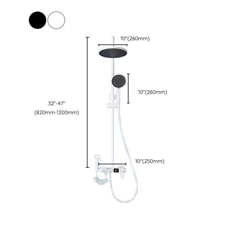 Modern Shower System Wall Mounted Spot Resist Round Shower System with Hand Shower Clearhalo 'Bathroom Remodel & Bathroom Fixtures' 'Home Improvement' 'home_improvement' 'home_improvement_shower_faucets' 'Shower Faucets & Systems' 'shower_faucets' 'Showers & Bathtubs Plumbing' 'Showers & Bathtubs' 1200x1200_4ffa3c4d-7f06-45a6-9b7f-f16e208e7813