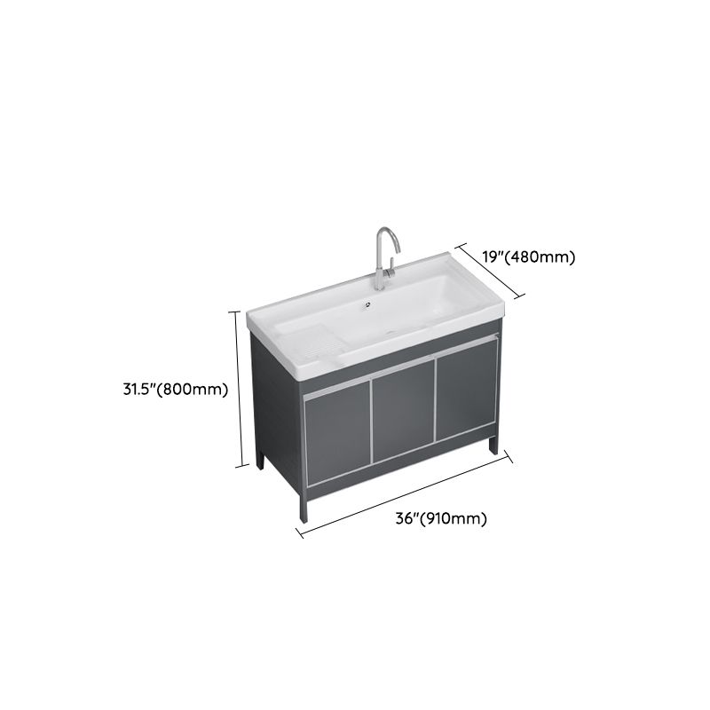 Freestanding Bathroom Vanity Space Aluminum Bathroom Vanity with Sink Clearhalo 'Bathroom Remodel & Bathroom Fixtures' 'Bathroom Vanities' 'bathroom_vanities' 'Home Improvement' 'home_improvement' 'home_improvement_bathroom_vanities' 1200x1200_5041c729-d787-4691-8284-4165d0080f84