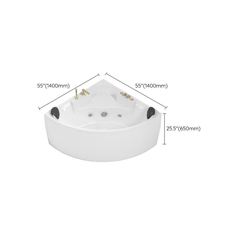 Modern Corner White Acrylic Bathtub Back to Wall with Drain and Massage Device Bath Tub Clearhalo 'Bathroom Remodel & Bathroom Fixtures' 'Bathtubs' 'Home Improvement' 'home_improvement' 'home_improvement_bathtubs' 'Showers & Bathtubs' 1200x1200_50665933-0bff-4c20-b999-d116424b905f