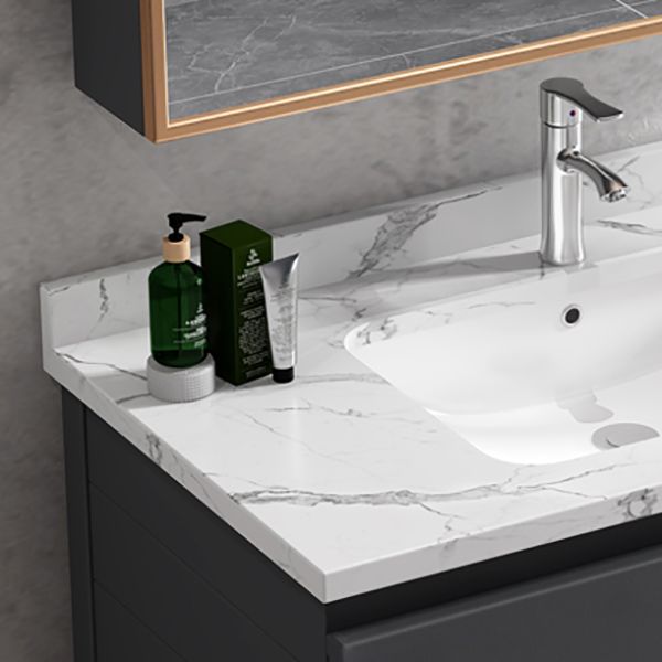 Rectangular Bathroom Vanity Modern Black Metal Frame Single Vanity Set Clearhalo 'Bathroom Remodel & Bathroom Fixtures' 'Bathroom Vanities' 'bathroom_vanities' 'Home Improvement' 'home_improvement' 'home_improvement_bathroom_vanities' 1200x1200_50a996cc-ba4d-45d6-b7d2-a5668043c1d6