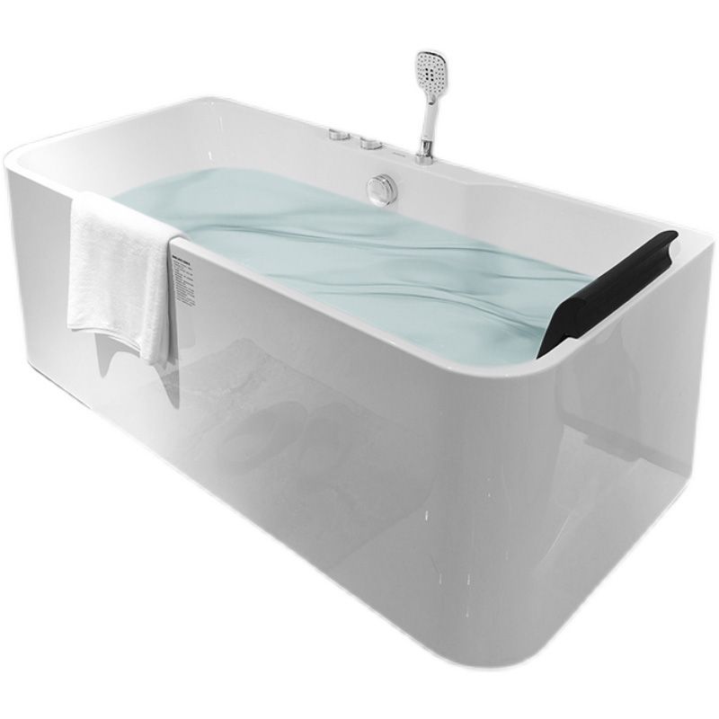 Acrylic Rectangular Bathtub Freestanding Soaking Bathtub , 31.5" Wide Clearhalo 'Bathroom Remodel & Bathroom Fixtures' 'Bathtubs' 'Home Improvement' 'home_improvement' 'home_improvement_bathtubs' 'Showers & Bathtubs' 1200x1200_50ad77e3-ca79-4418-94b2-6bf82d55e723