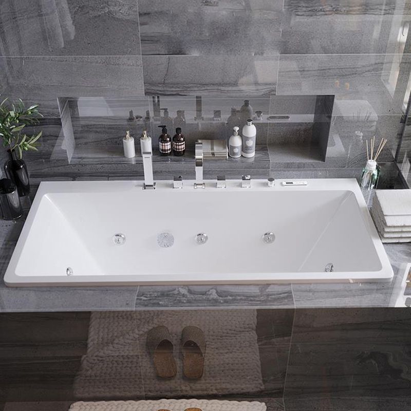 Modern Rectangle Acrylic Embedded Bathtub with Massage Device Clearhalo 'Bathroom Remodel & Bathroom Fixtures' 'Bathtubs' 'Home Improvement' 'home_improvement' 'home_improvement_bathtubs' 'Showers & Bathtubs' 1200x1200_50d6d92f-8970-4ed1-81ba-a4628b78731c