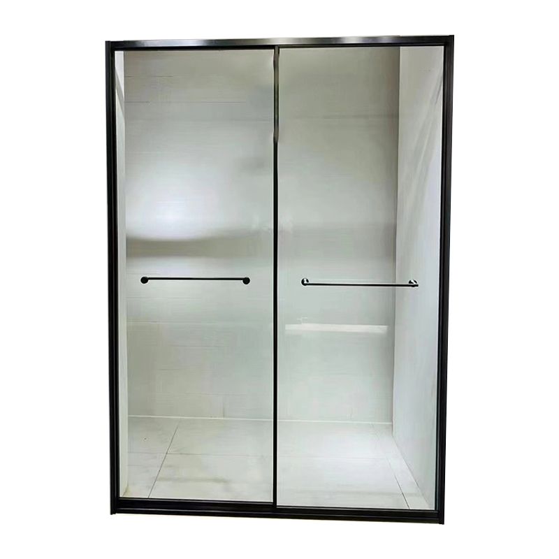 Tempered Glass Shower Bath Door Sliding Transparent Metal Framed Shower Door Clearhalo 'Bathroom Remodel & Bathroom Fixtures' 'Home Improvement' 'home_improvement' 'home_improvement_shower_tub_doors' 'Shower and Tub Doors' 'shower_tub_doors' 'Showers & Bathtubs' 1200x1200_50e783cd-127e-4f94-a8e5-632114391ce1