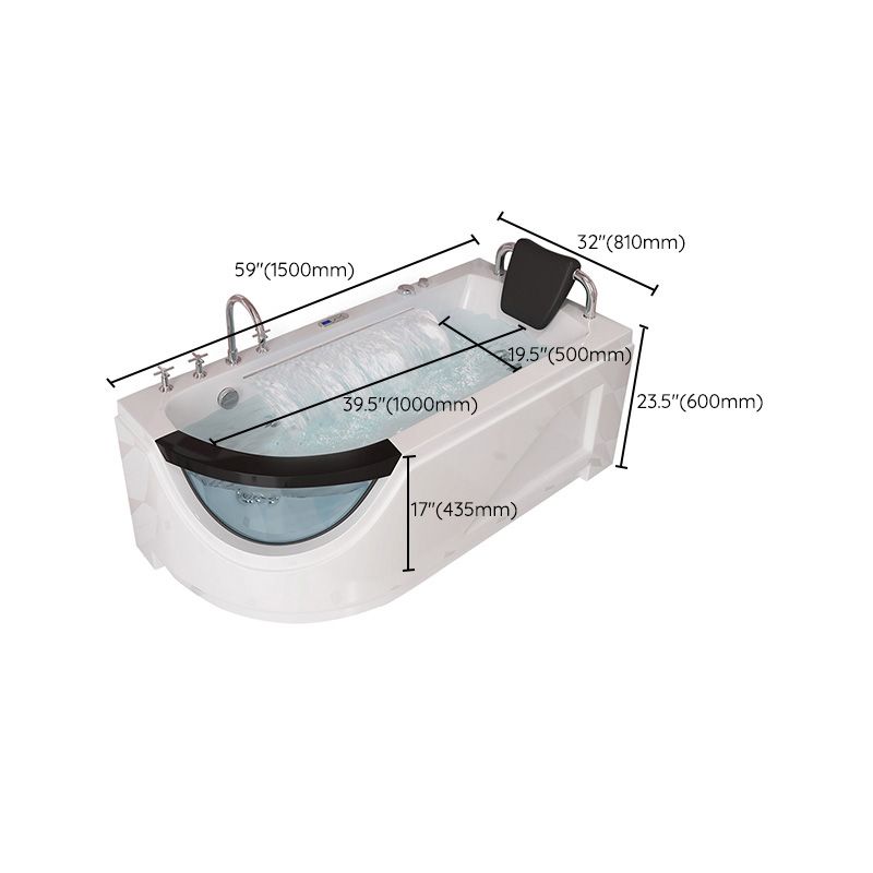 Left-Hand Drain Bathroom Tub Modern Free Form Back to Wall Bathtub Clearhalo 'Bathroom Remodel & Bathroom Fixtures' 'Bathtubs' 'Home Improvement' 'home_improvement' 'home_improvement_bathtubs' 'Showers & Bathtubs' 1200x1200_5107153e-4d02-45f7-aa8a-239a703a8f82