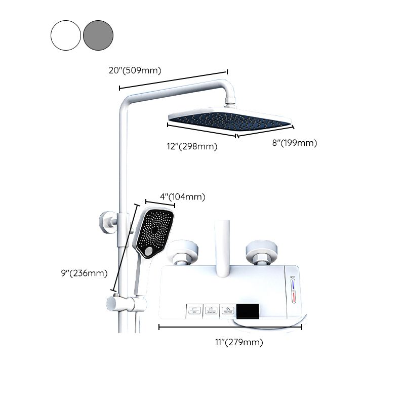 Brass Wall Mounted Shower Combo Rain Shower Set with Slide Bar Included Clearhalo 'Bathroom Remodel & Bathroom Fixtures' 'Home Improvement' 'home_improvement' 'home_improvement_shower_faucets' 'Shower Faucets & Systems' 'shower_faucets' 'Showers & Bathtubs Plumbing' 'Showers & Bathtubs' 1200x1200_510eacd0-1794-491f-b192-cf43f96ca1c6