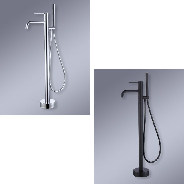 Floor Mounted Metal Freestanding Tub Filler One Handle Freestanding Faucet Clearhalo 'Bathroom Remodel & Bathroom Fixtures' 'Bathtub Faucets' 'bathtub_faucets' 'Home Improvement' 'home_improvement' 'home_improvement_bathtub_faucets' 1200x1200_511d9070-7559-4eb1-b797-bb2da320126f