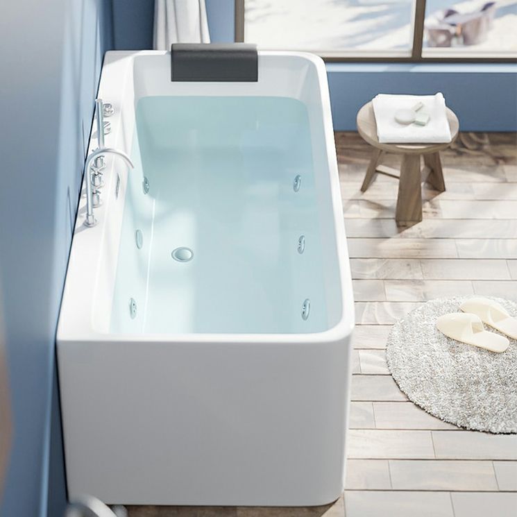 Contemporary Stand Alone Tub with Drain Bathroom White Acrylic Bathtub Clearhalo 'Bathroom Remodel & Bathroom Fixtures' 'Bathtubs' 'Home Improvement' 'home_improvement' 'home_improvement_bathtubs' 'Showers & Bathtubs' 1200x1200_5122cad5-e204-464c-8caf-3fa68eaa913c