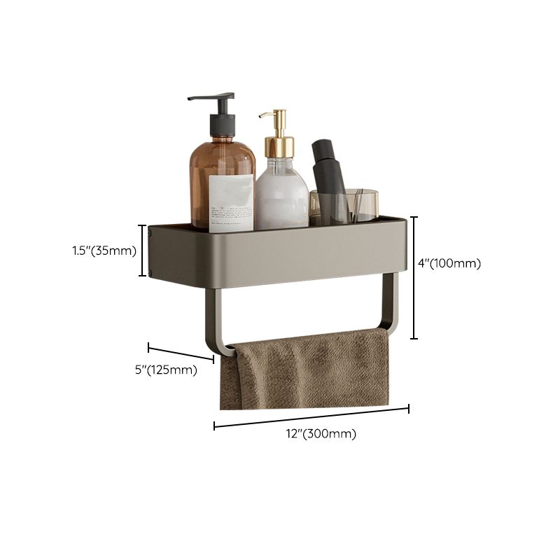 Contemporary Aluminum Bathroom Accessory Set Gray Bath Shelf Clearhalo 'Bathroom Hardware Sets' 'Bathroom Hardware' 'Bathroom Remodel & Bathroom Fixtures' 'bathroom_hardware_sets' 'Home Improvement' 'home_improvement' 'home_improvement_bathroom_hardware_sets' 1200x1200_51405c55-048a-43f4-adc8-b8f78549dfa2